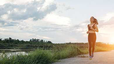 Healthy running woman