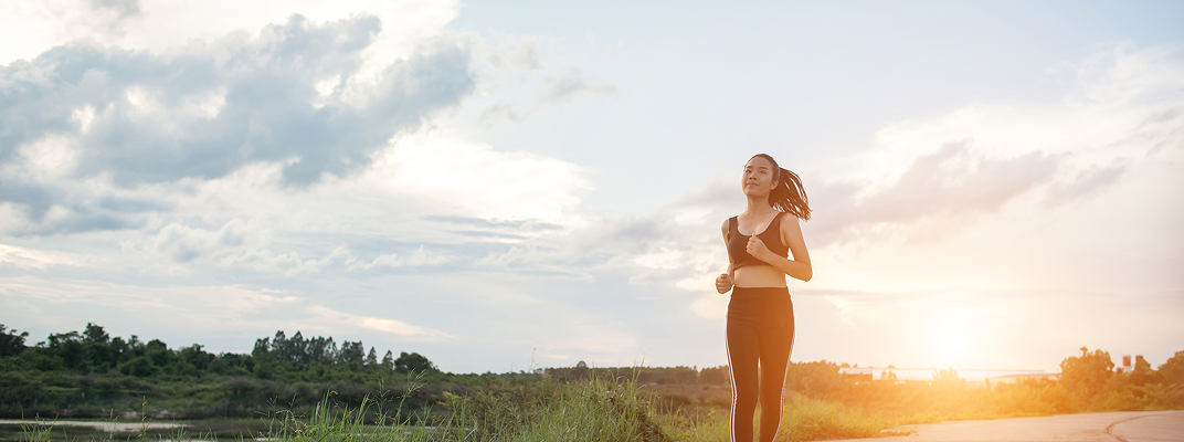 Healthy running woman